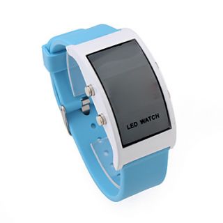 USD $ 5.39   Soft Silicone Wristband Red LED Wrist Watch   Light Blue