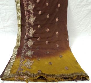 Lace Border Embroidered Indian Vintage Dupatta Long Stole Scarf Viel