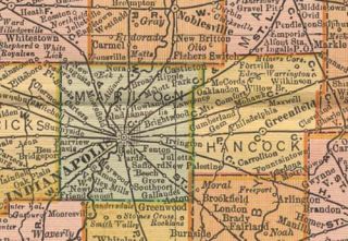 Indiana Map Authentic 1895 Dated Showing Towns Counties Railroads More