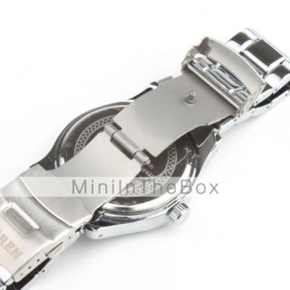 USD $ 14.39   Fashion Mens White Dial Silver Band Wrist Watch,