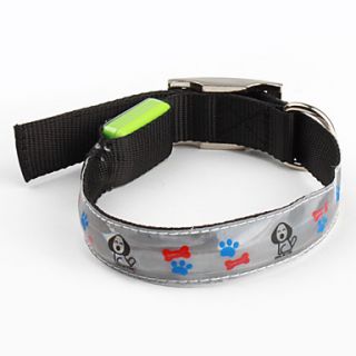 Puppy Footprint Style LED Dog Collar (40~50 x 2.5cm, Assorted Colors