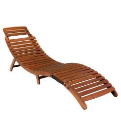 Chaise Lounge Wood Outdoor Decor Pool Deck Patio Backyard Furniture