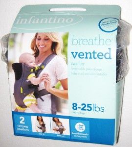 NEW INFANTINO BREATHE VENTED BABY CARRIER Infant Gray Grey Sling