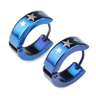 EUR € 2.47   mannen titanium staal ster patroon oorbel, Gratis