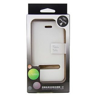 USD $ 6.49   Protective PU Leather Case for iPhone 4 with Protection