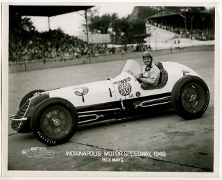Vintage Photograph Indy 500 Race Rex Mays Auto