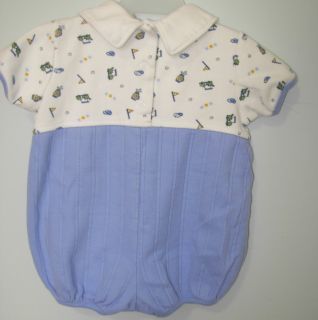 Golf Bubble Romper First Moments Layette 3 6 MO Baby Boy or Reborn