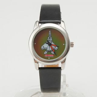 USD $ 5.49   Womens Airplane Design PU Analog Quartz Wrist Watch