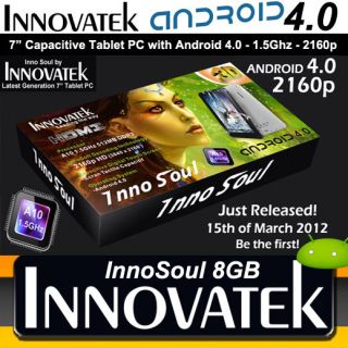 8GB Innovatek Innosoul 7 Tablet PC 1 5GHz 2160P 3D HDMI Capacitive