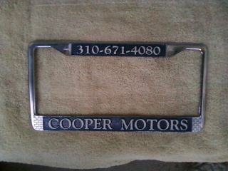 Inglewood California Cooper Motors Vintage Dealer License Plate Frame