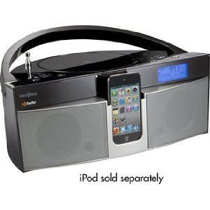 Insignia CD Boombox w HD Radio Battery NS BHDIP01 iPod iPhone 3G 3GS 4
