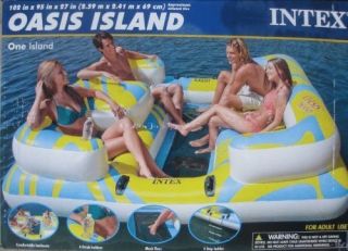 Intex Oasis Inflatable Island Seats 4 People with Mesh Floor and Step