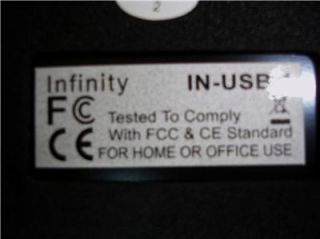  IN USB 1 Infinity USB foot pedal (Version 14) control uses the USB