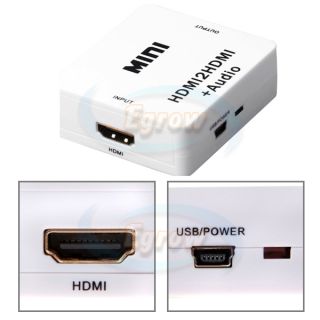  MINI HDMI to HDMI / L+R Audio Converter Adapter + USB Cable for PS3 US