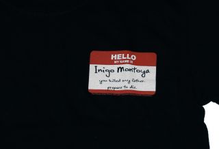 Princess Bride Inigo Montoya Nametag Movie T Shirt Tee