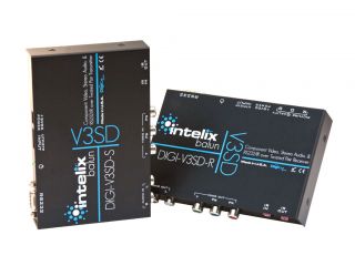 Intelix Digi V3SD Component Video Audio IR RS232 CAT5 6 Balun Extender