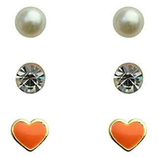 EUR € 3.58   BEAD Peach Herz Alloy Zirkon Acryl Earring Sets (6 PCS