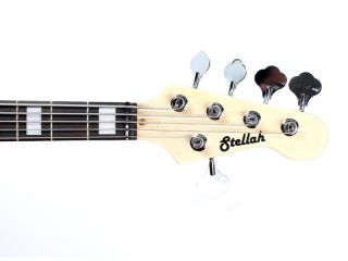 Stellah SJB 750 5 String Jazz Electric Bass Guitar (Spalted Maple Top
