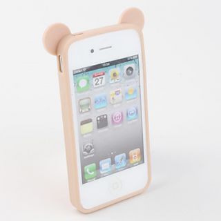 USD $ 14.59   Cute Bear Pattern Protective PU Case for iPhone 4 (Pink
