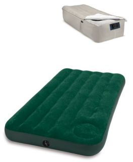 INTEX Twin Air Bed Outdoor Camping Downy Inflatable Mattress & Blanket