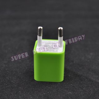 Green EU Plug USB AC Wall Charger Power Adapter for Apple iPhone 3G 4