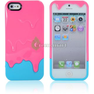  Ice Cream Hard Case Cover for iPhone 5 5g 5th Gen Pink Blue GM