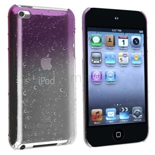  CASE COVER FOR APPLE IPOD ITOUCH 4 4G 4TH GEN Purple WHITE WATER DROP