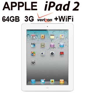 Apple iPad 2 64GB WiFi 3G Verizon 2nd Gen White VZ