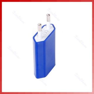New EU USB Wall Home AC Charger Adapter for iPhone 3G 3GS 4 4G Blue