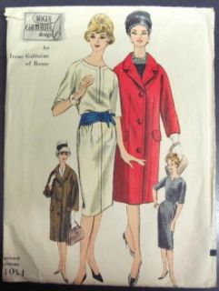 Vogue Vtg Pattern 1014 Irene Galitzine Coat Dress B 36
