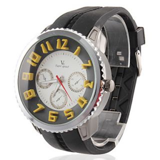 EUR € 8.64   Mannen Silicone Analoog Quartz Wrist Watch (Zwart