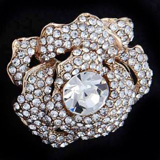 EUR € 6.61   Crystal Ingelegd Rose Shape Lichtmetalen Broche, Gratis