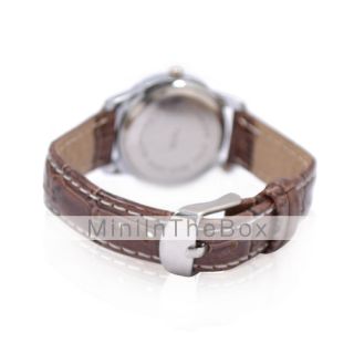 USD $ 4.69   Leather Band Japanese Quartz Wrist Watch For Women(Brown