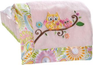Kids Line Dena Happi Tree Embroidered Boa Blanket Pink