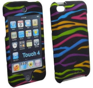 Rainbow Zebra Print Hard Case Cover Skin for Apple iPod Touch 4 4G 4th