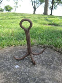 Grapple Hook Cast Iron Fishing River Drag Tool Hand Antique Anchor