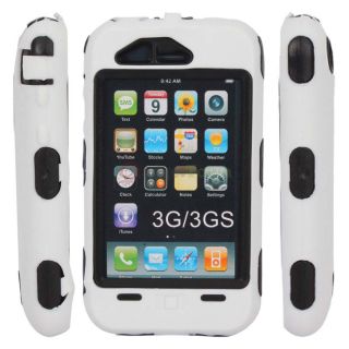  +Plastic Hard Defender Impact Case for iPhone 3 3G 3GS Black+White