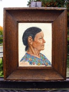  Ellsworth Native American Woman Abenaki Indian Iron Eyes Cody Painting