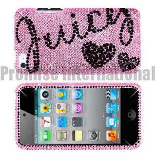  Black Heart Rhinestone Bling Case Cover For Apple Ipod Touch 4 4th Gen