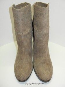 Isola Womens Sz 8 M Beige Gromit Snake Style Leather Heels Ankle Boots