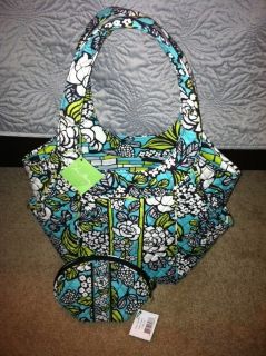 Vera Bradley Island Blooms Side by Side Tote Matching Makeup Cosmetic