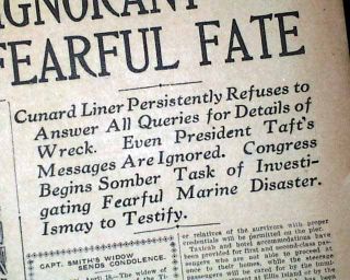 1912 Newspaper Superliner RMS Titanic Sinking Investigation Inquiry No