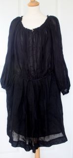 Isabel Marant Bohemian Black Linen Smock Dress 2