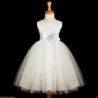 Ivory Wedding Bridal Pageant Kids Flower Girl Dress 12M 18M 2 3 4 5 5T