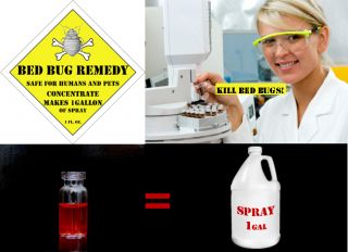   Natural BED BUG SPRAY Concentrate Makes 1 Gallon 3 8 Liters of Spray