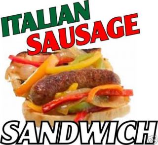 Italian Sausage Sub Sandwich Concession Food Decal 14