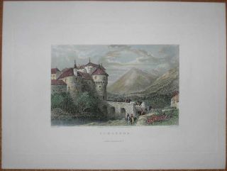 1836 Allom print SCHLOSS SCHENNA, NEAR MERANO, SOUTH TIROL, ITALY (#10