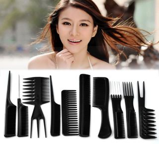 Set Black Professional Combs Hairdressing Salon Barbers Set 15cm
