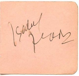Isabel Jeans Vintage 1940s Signed British Album Page Autograph