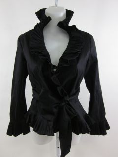 Isadora Collection Black Ruffle Long Sleeve Blouse PM